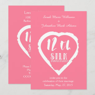 Invitation 12e anniversaire mariage soie traditionnelle