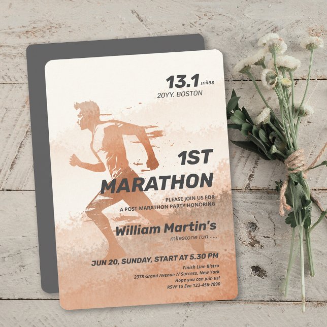 Invitation 13,1miles 1ST Marathon-Post Marathon Party (13.1miles 1ST Marathon-Post Marathon Party Invitation)
