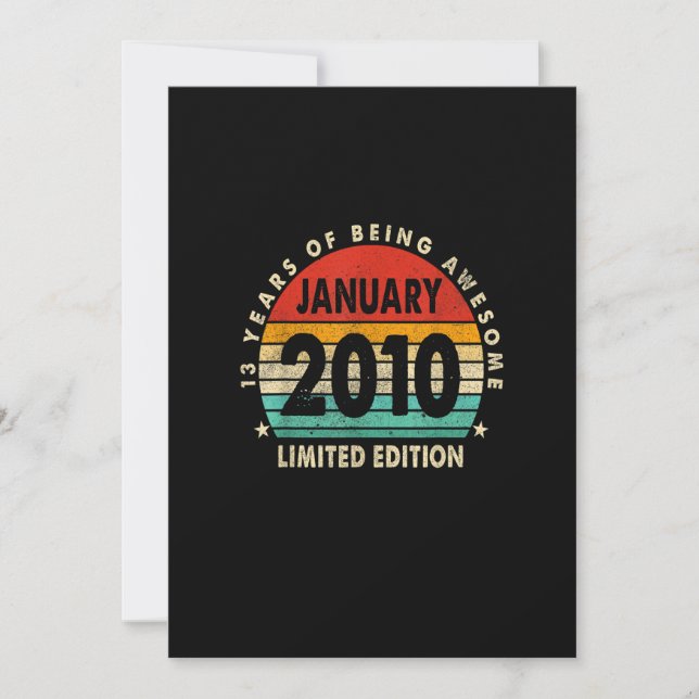 Invitation 13 Ans Cadeaux 13e Anniversaire Janvier 2010 Limit (Devant)