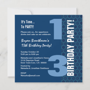 Invitation 13e Ado Anniversaire de la Marine moderne Blue Sta