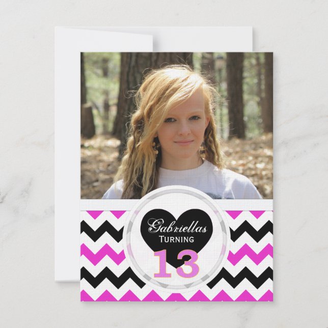 Invitation 13e anniversaire : Chevron Imprimer :Invitation De (Devant)