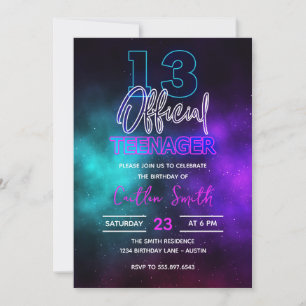 Invitation 13e anniversaire officiellement une galaxie adoles