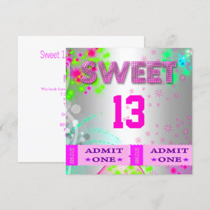 Invitation 13e Sweet 13 Anniversaire Billets Fun