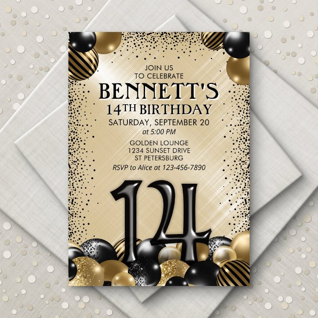 Invitation 14e anniversaire des ballons d'or noir (Créateur téléchargé)
