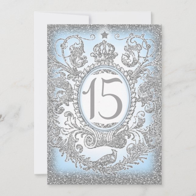 Invitation 15 Il était une fois Princesse Bleue (Devant)