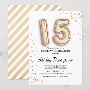 Invitation 15e anniversaire - Ballons d'or