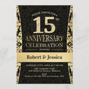 Invitation 15e anniversaire - Black Gold