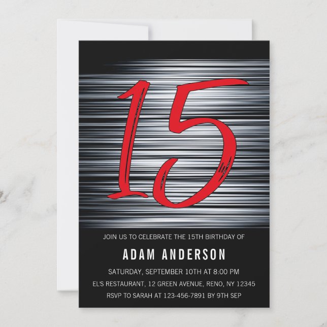 Invitation 15e anniversaire des Black and White Men (Devant)