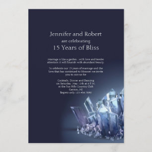 Invitation 15e anniversaire du Mariage en cristal bleu