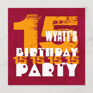 Invitation 15ème Grunge an Z15A de la fête d'anniversaire 15