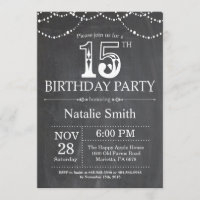 15ème Lumières de ficelle de tableau d'invitation