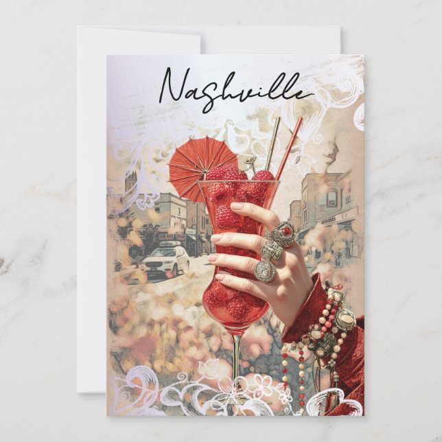 Invitation *~*  16 A101 Cocktail PHOTO Nashville EVJF (Devant)