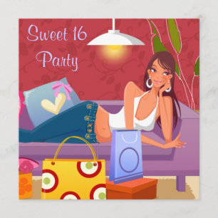 Invitation 16 Anniversaire de Red Purple Sweet