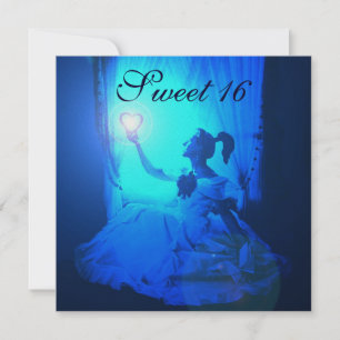 INVITATION 16 JOUR D'ANNIVERSAIRE SUCRÉ, BLEU BLACK BLACK BLA