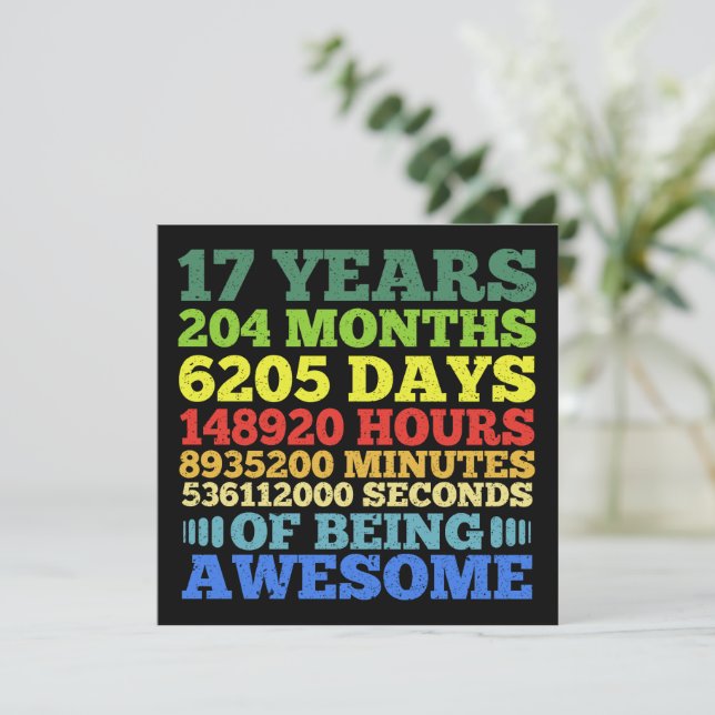 Invitation 17 Ans Vintage 17 Anniversaire 204 Mois (Debout devant)