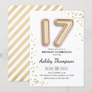 Invitation 17e anniversaire - Ballons d'or