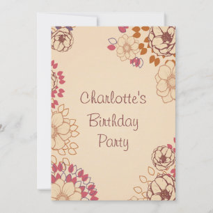 Invitation 17e anniversaire de la fille Cute Modern Floral