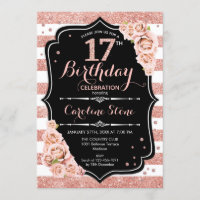 17e anniversaire Rose noir Gold et Blancs