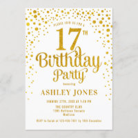 17e fête d'anniversaire - Blanc & Or