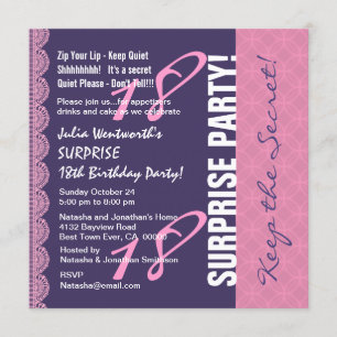 Invitation 18e anniversaire de la ADO SURPRISE avec Lace L6ZB