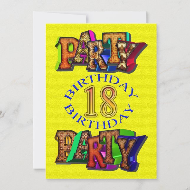 Invitation 18e anniversaire de naissance (Devant)