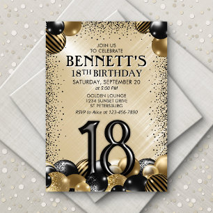 Invitation 18e anniversaire des ballons d'or noir
