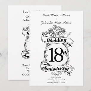 Invitation 18e anniversaire des Roses noires et blanches Mari