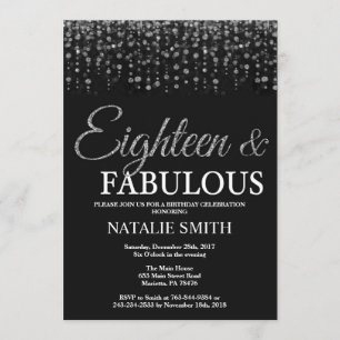 Invitation 18e anniversaire Dix-huit et fabuleuse Parties sci