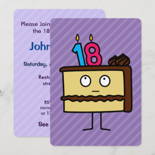 Invitation 18e anniversaire gâteau aux bougies
