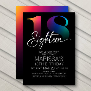 Invitation 18e anniversaire moderne