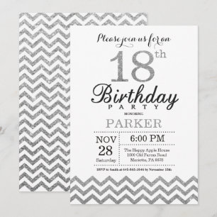 Invitation 18e anniversaire Parties scintillant d'