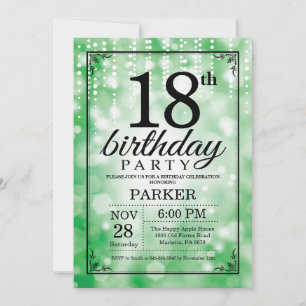 Invitation 18e anniversaire Parties scintillant ve
