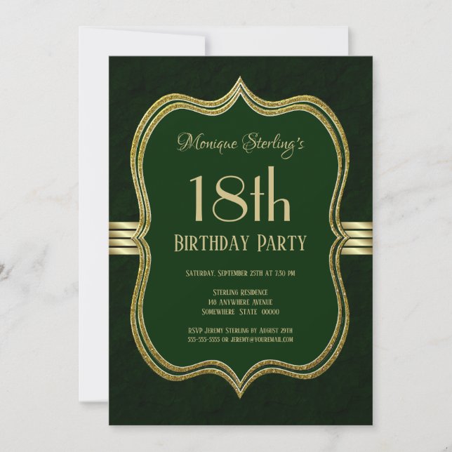 Invitation 18ème anniversaire de Green and Gold (Devant)