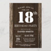 18ème bois rustique de cru d'invitation