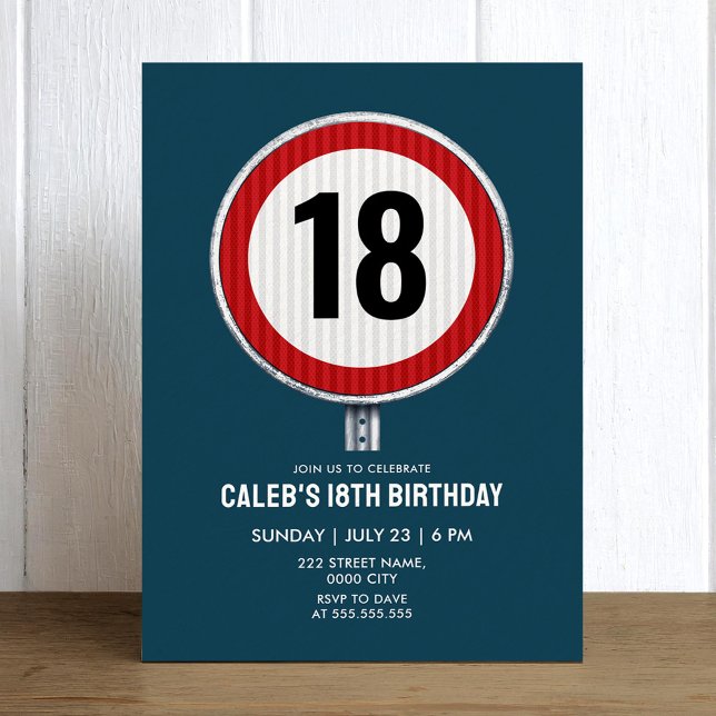 Invitation 18th Birthday Speed Limit Sign - ANY AGE (Créateur téléchargé)
