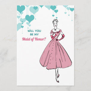 Invitation 1950 Femme d'honneur au mariage