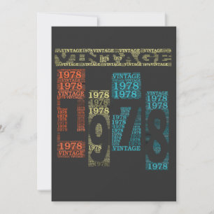 Invitation 1978 Retro Vintage 41e anniversaire cadeau T chemi