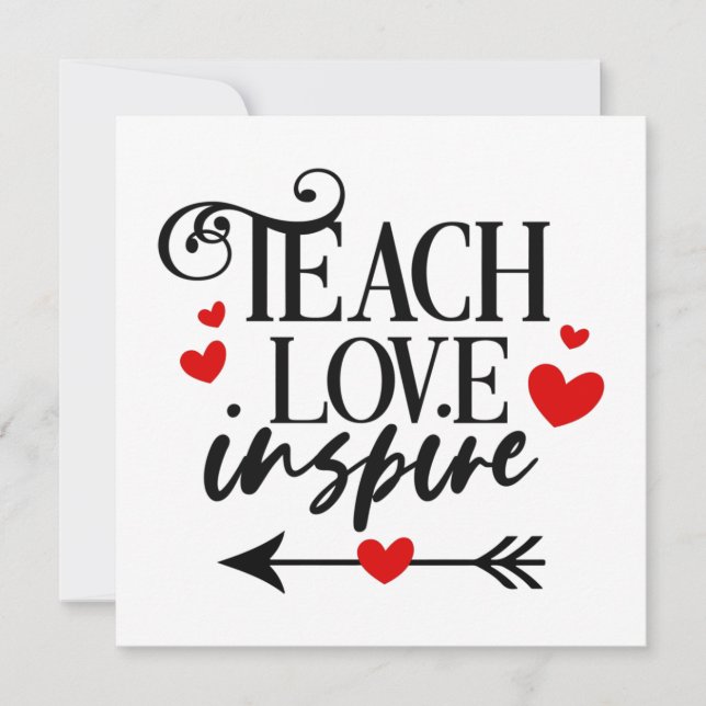 Invitation 1/2 Enseigner l'amour Inspirer Chemise maternelle  (Devant)