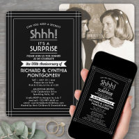 1 Anniversaire photo Surprise Party Noir et Blanc