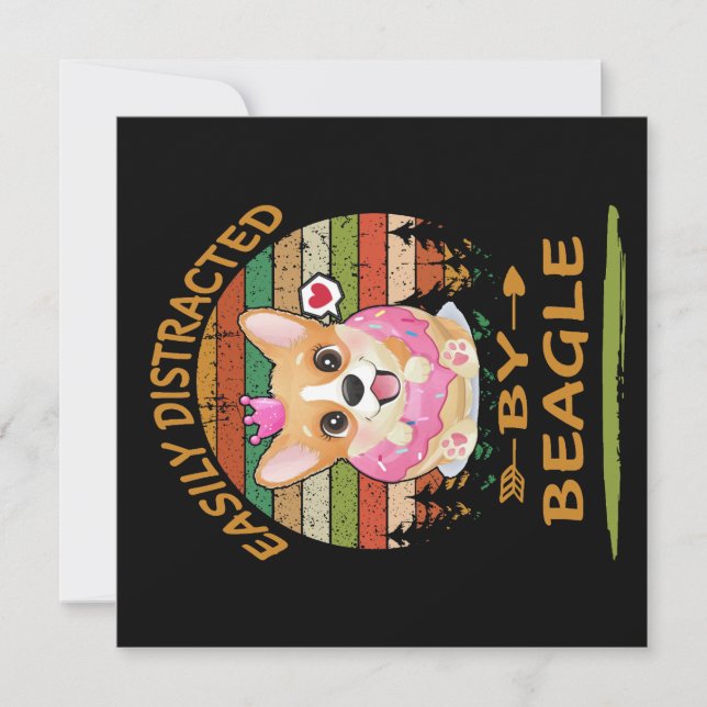 Invitation 1 Easily Distracted By Beagle (Devant)