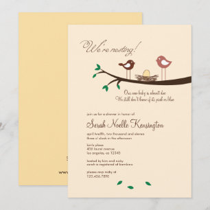 Invitation 1 Oeuf Jaune Nidification Oiseaux Baby shower Invi