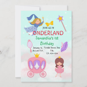 Invitation 1er anniversaire à Onederland Magique Wonderland i