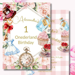 Invitation 1er Anniversaire Alice Au Pays des Merveilles En v