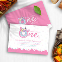 1er Anniversaire Bébé Fille Douce Un Donut Rose