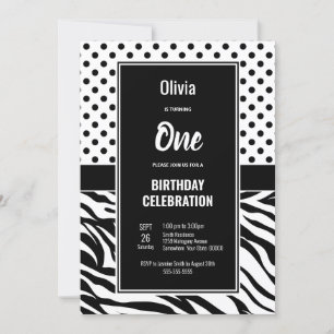 Invitation 1er anniversaire Black and White Party