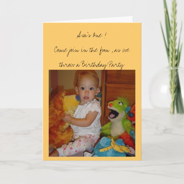 Invitation 1er anniversaire d'Ava (Devant)
