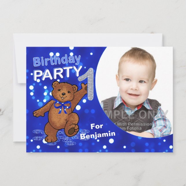 Invitation 1er anniversaire de la fête des Nounours, photo pe (Devant)