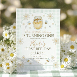Invitation 1er anniversaire filles anniversaire miel Daisy