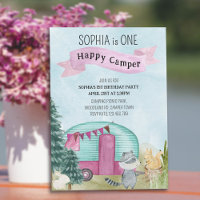 1er Anniversaire Un Joyeux Camper Camper Woodland 