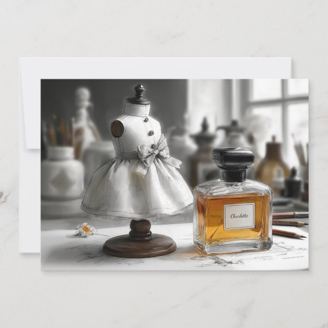 Invitation 1er anniversaire - "Une année d'amour et de rire" (Devant)